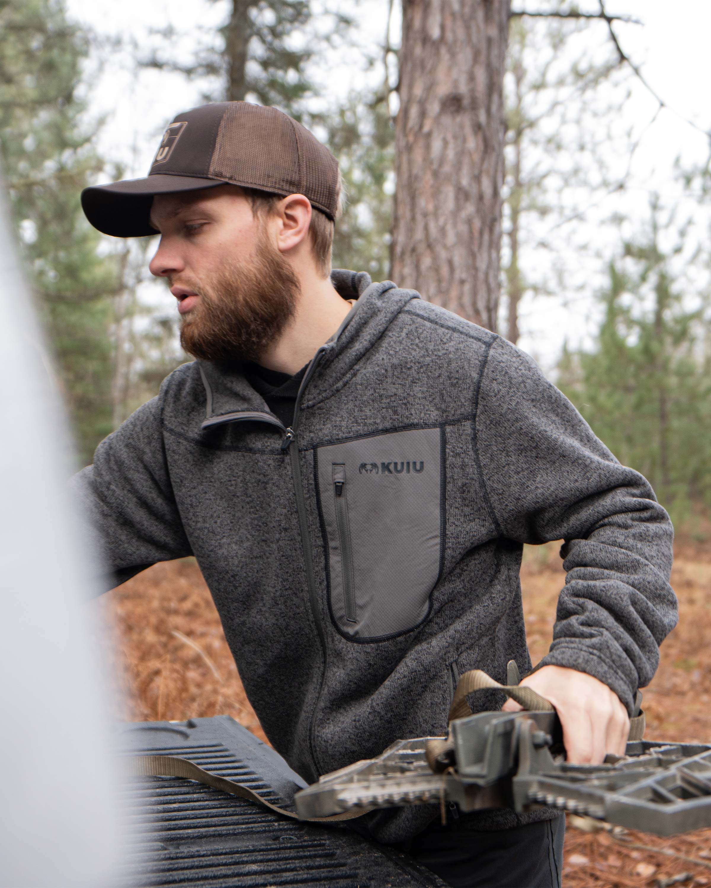 Base Camp Hooded Sweater | Charcoal Heather - Image 4
