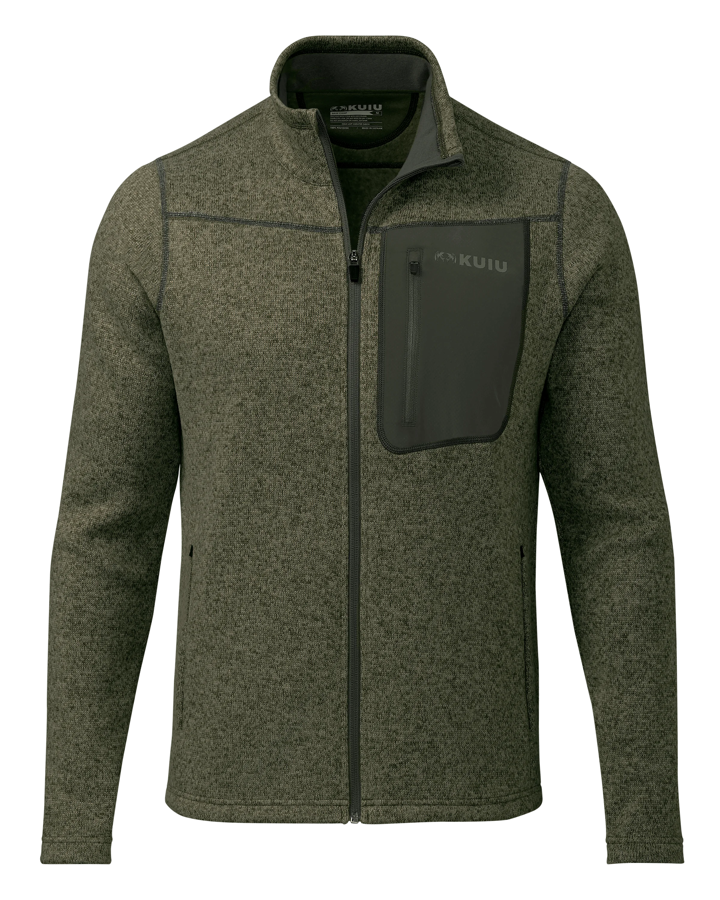 Base Camp Full Zip Sweater | Olive Heather