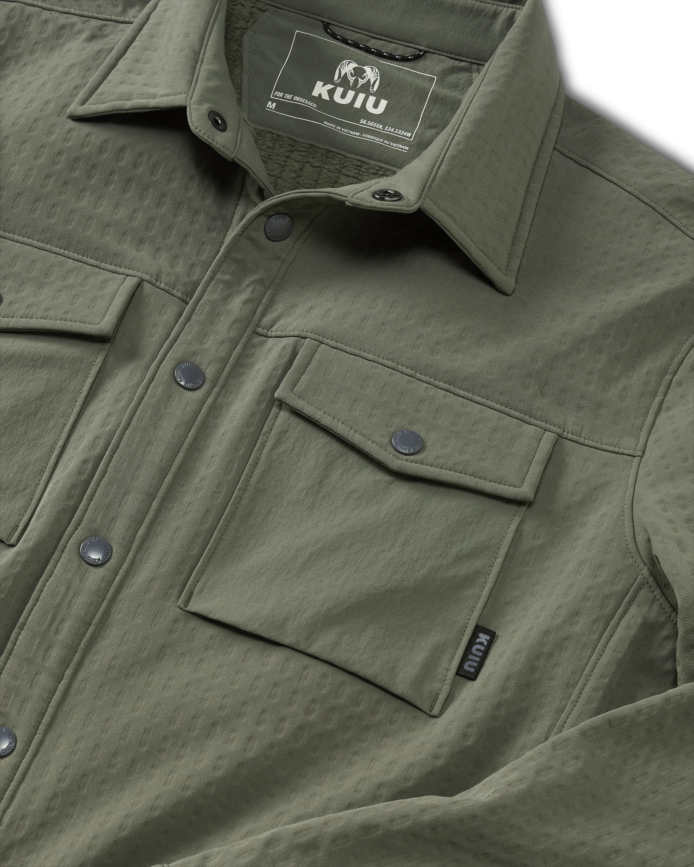 Blockfield Fleece Shirt Jacket | Dark Sage - Image 3