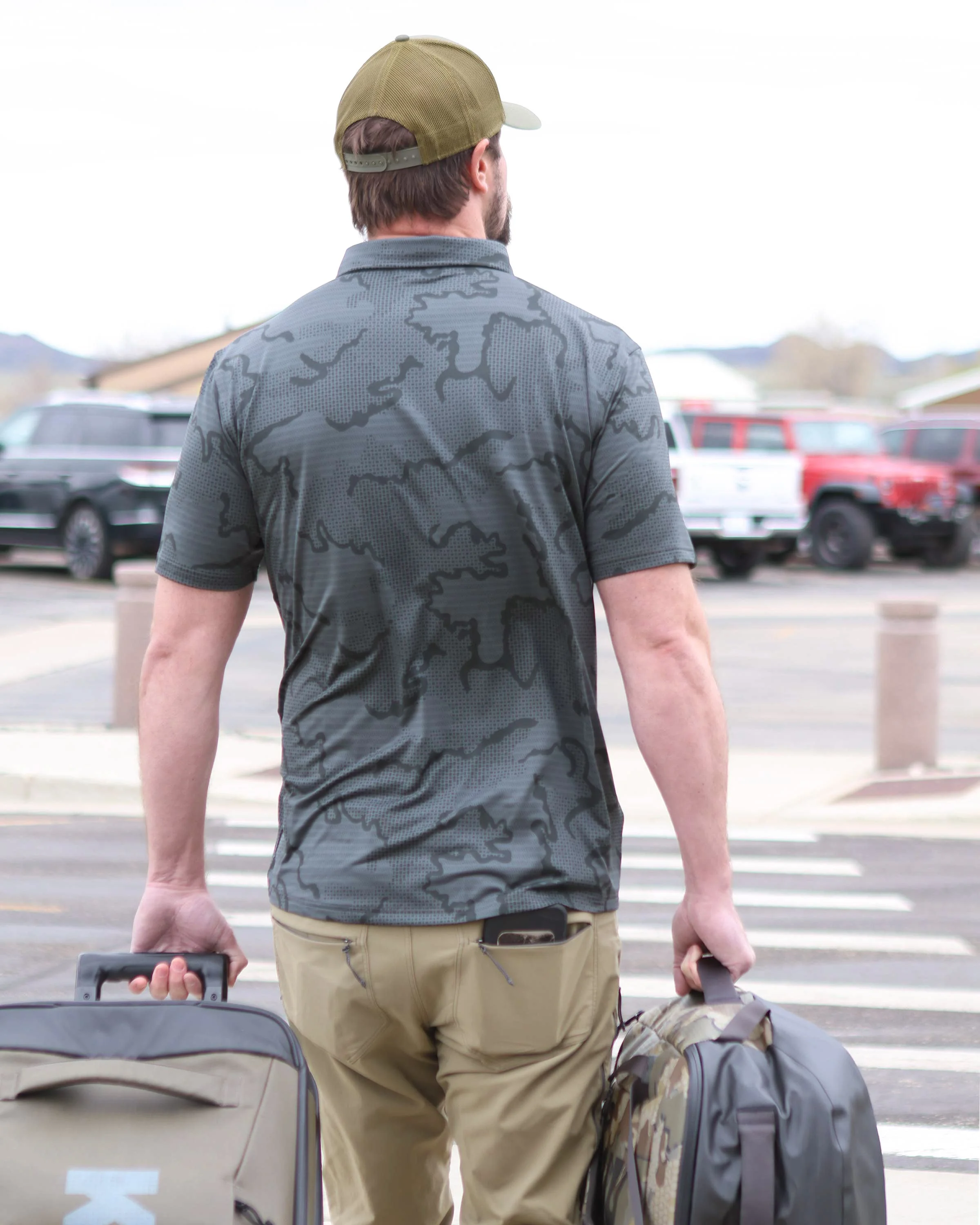 KUIU Performance Polo | Heather Steel Blue - Image 3