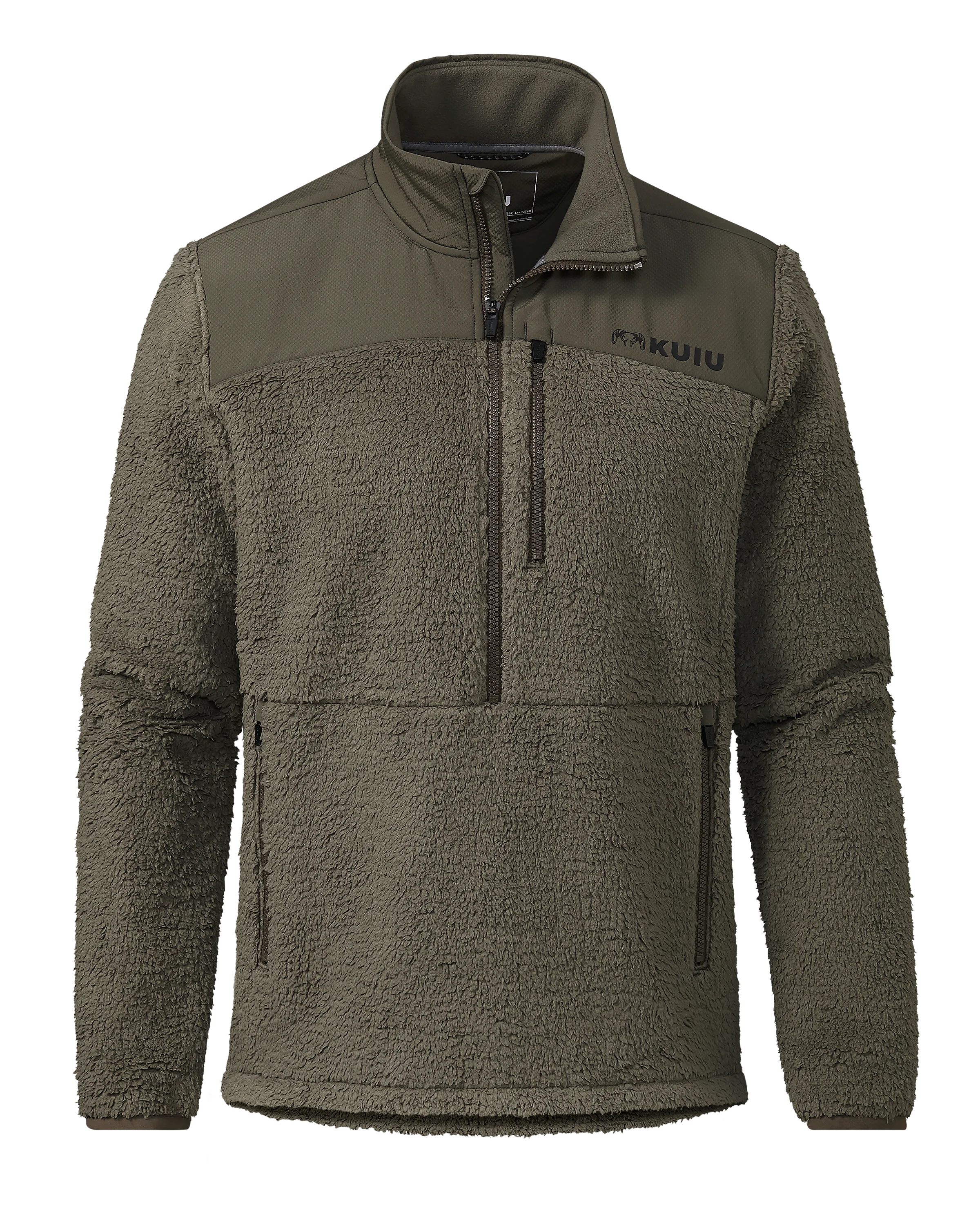 Sherpa Fleece Zip Pullover | Ash