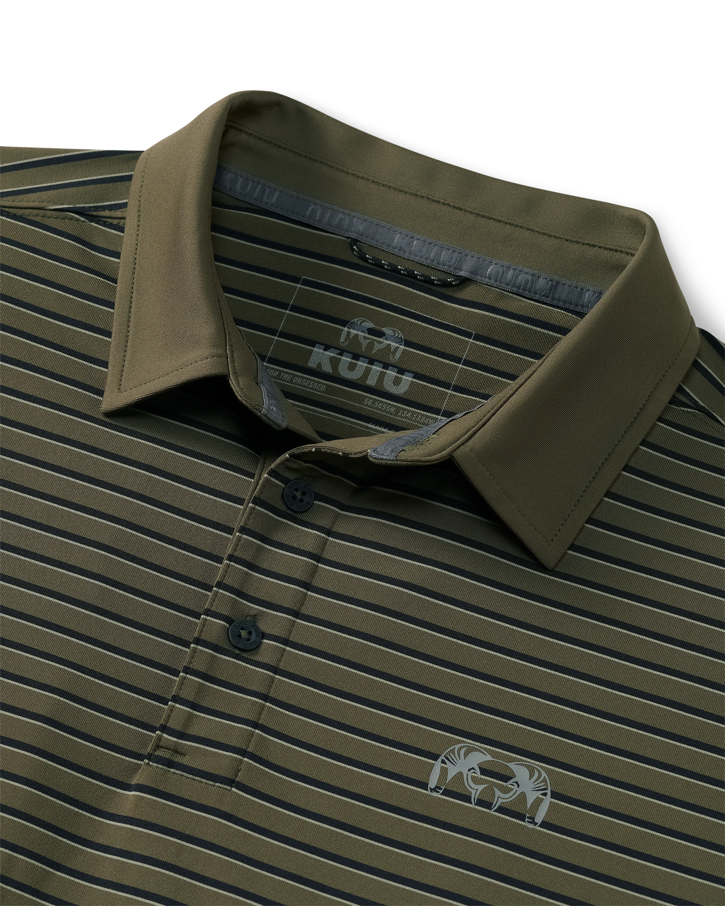 KUIU Performance Polo Stripe | Evergreen Stripe - Image 2