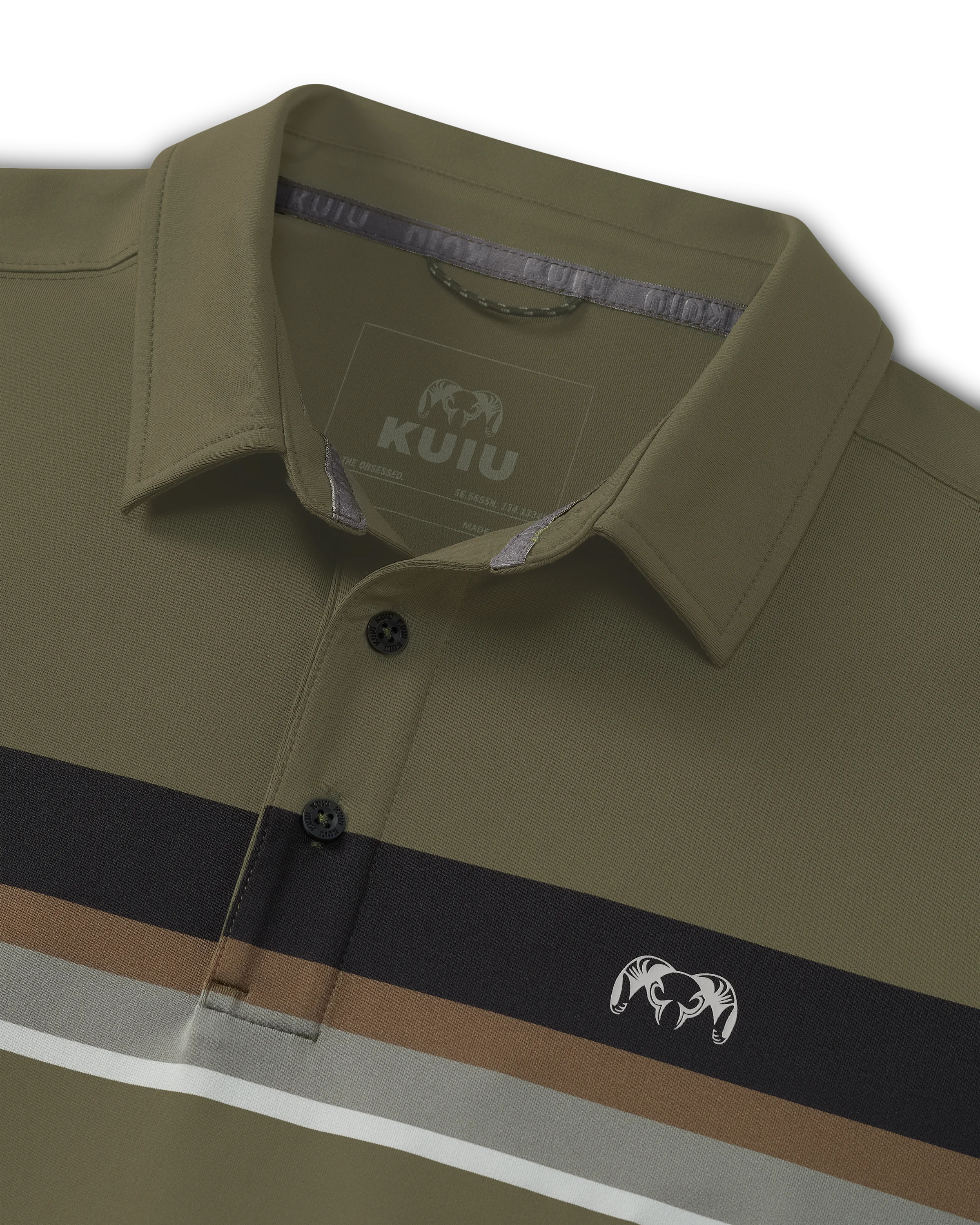 Alternative view of KUIU Performance Polo Stripe | Evergreen Chest Stripe