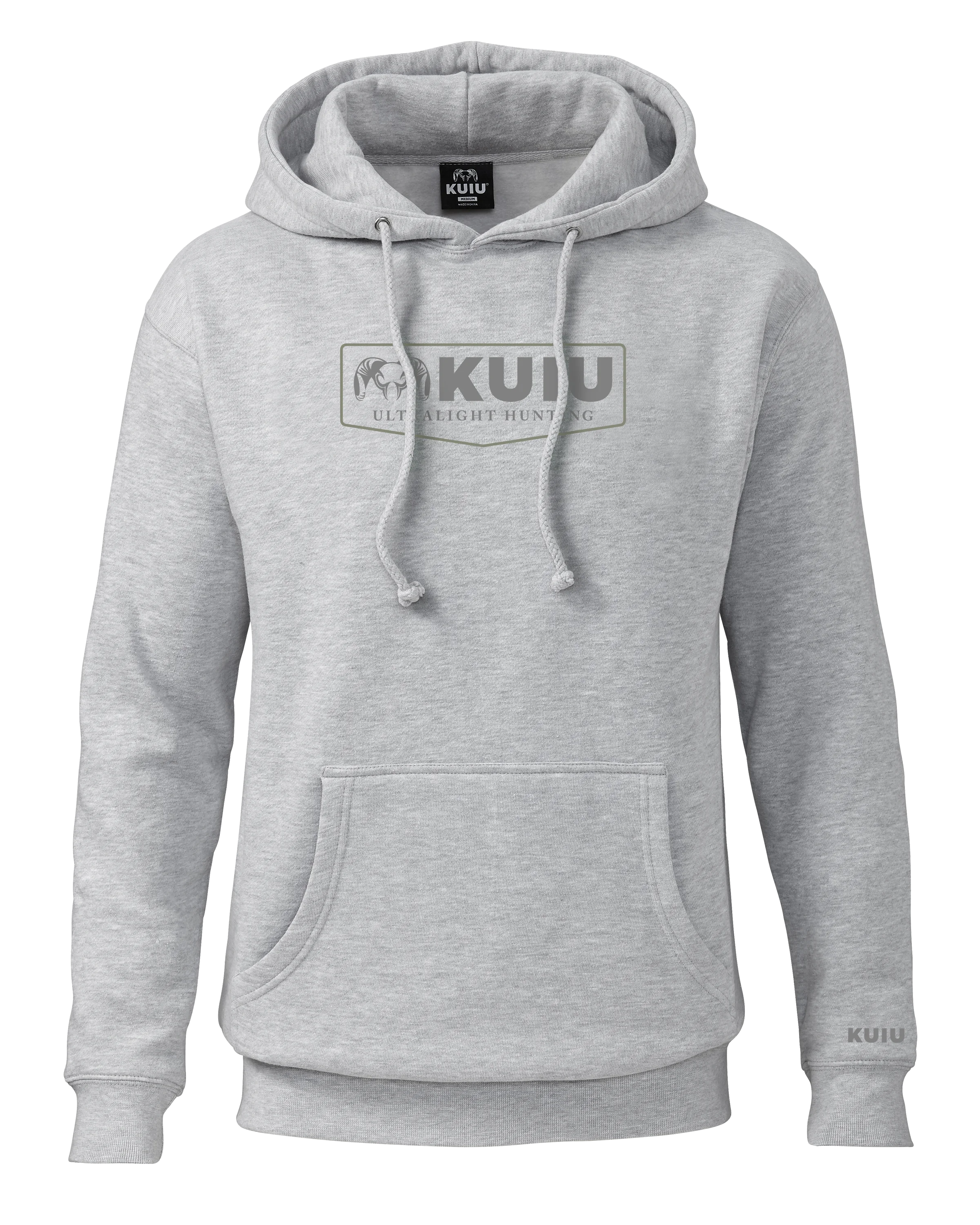 KUIU Shield Logo Hoodie | Heather Grey