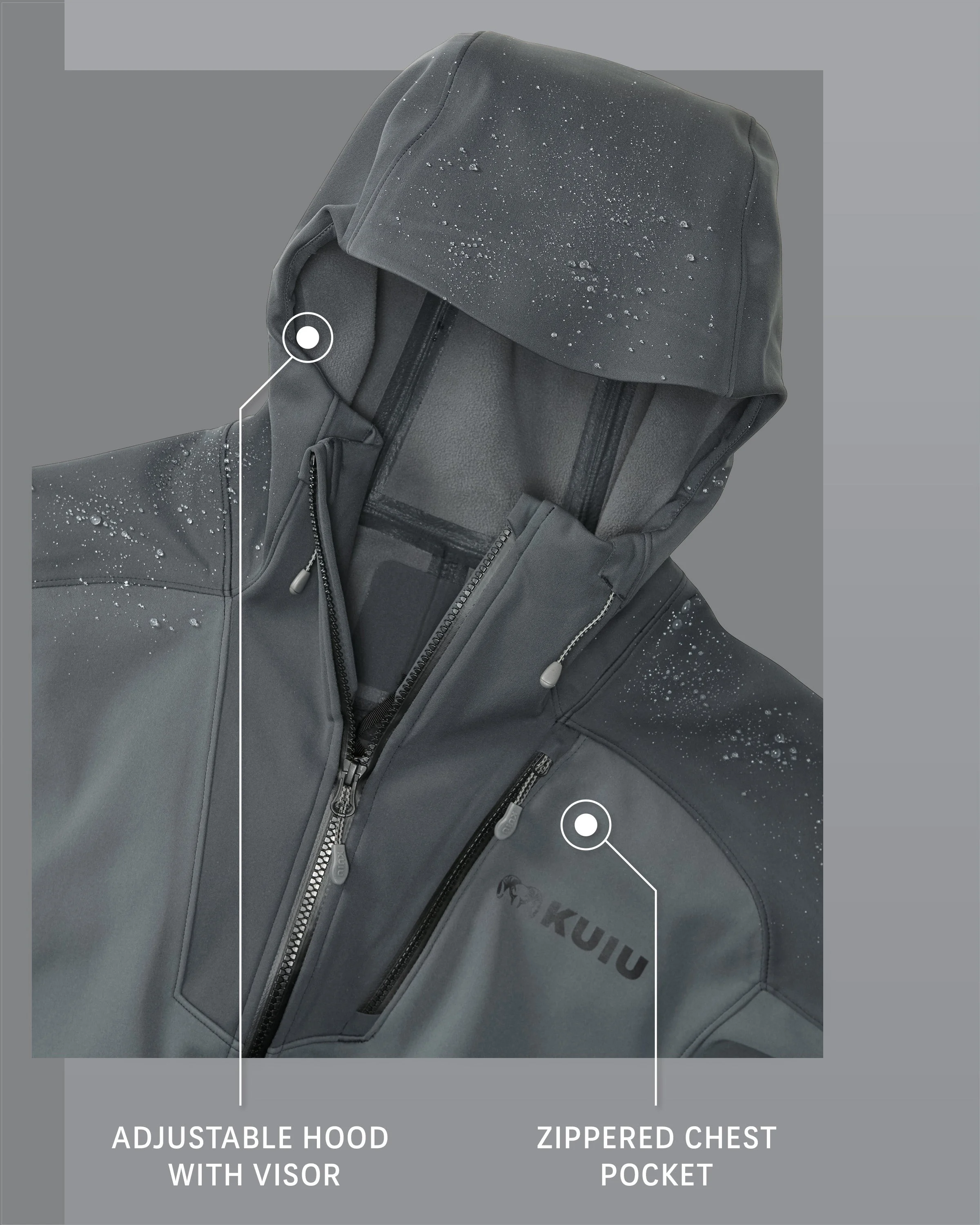 Axis Hybrid Hooded Jacket | Carbon - Image 3