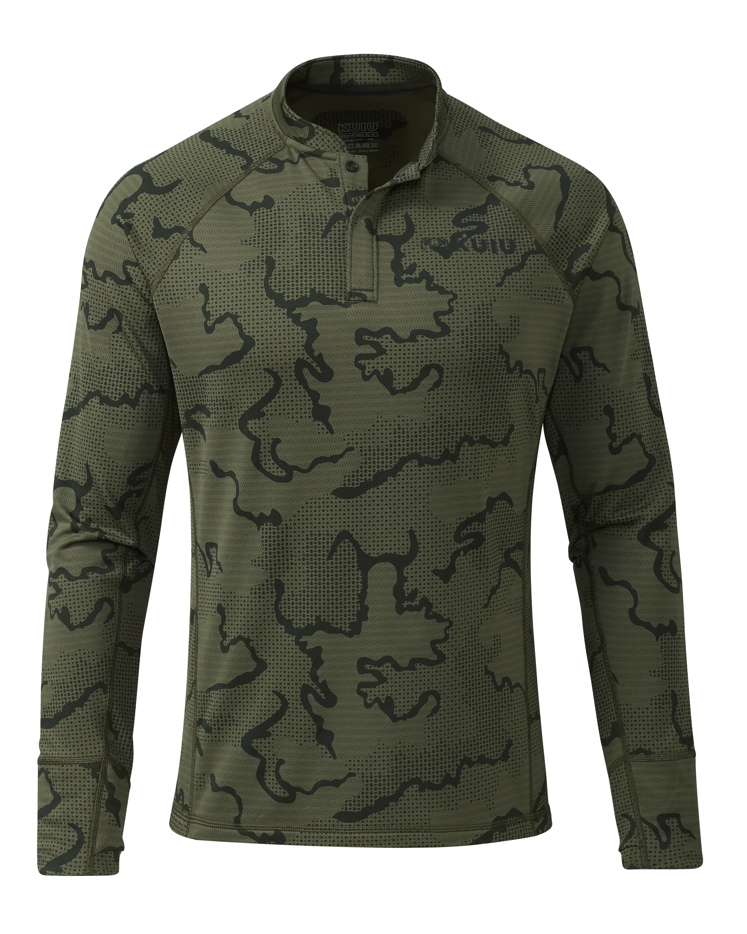 Outlet Ridgepoint Fleece Henley | Olive Tonal