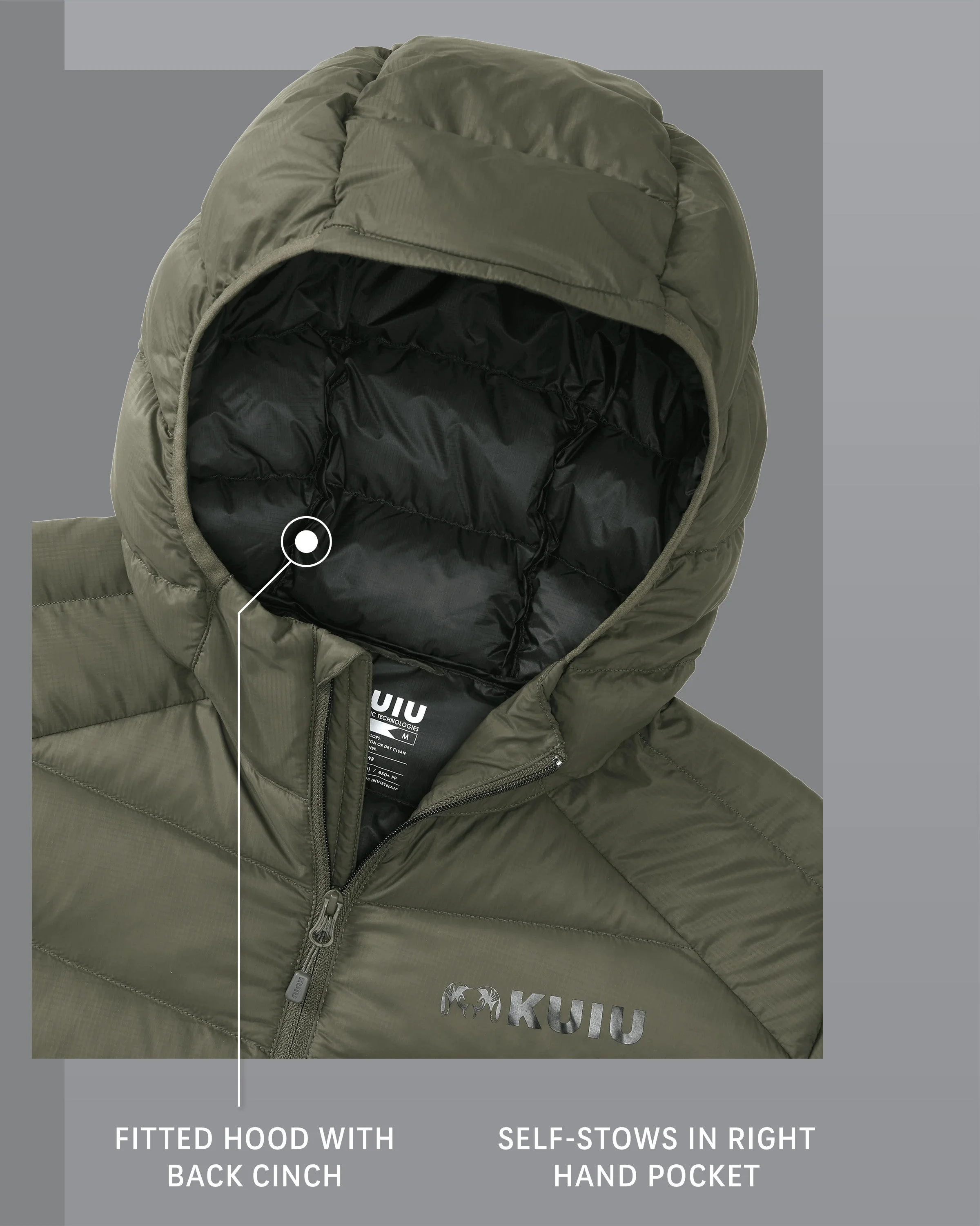 Super Down LT Hooded Jacket | Ash - Image 3