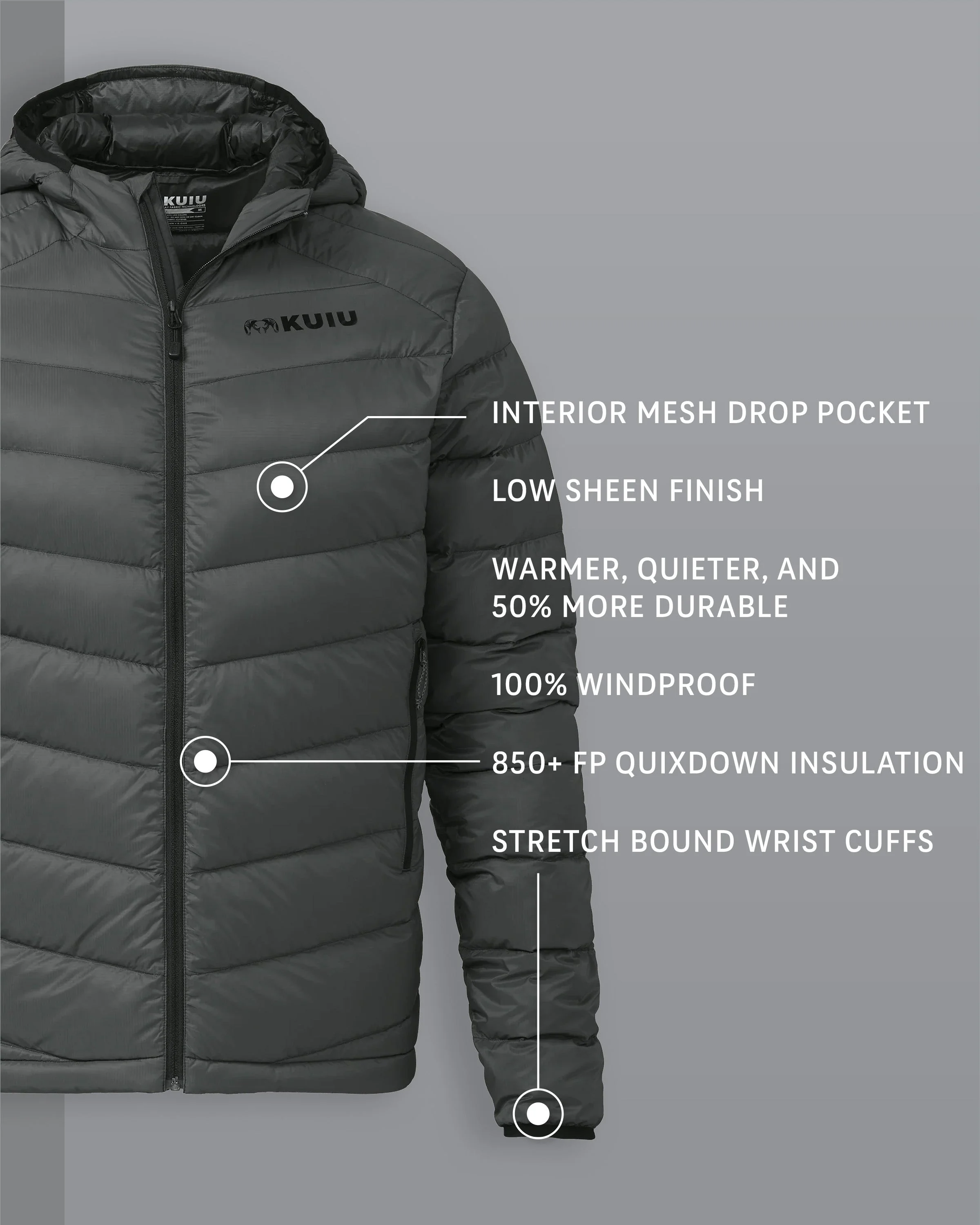 Alternative view of Super Down LT Hooded Jacket | Gunmetal