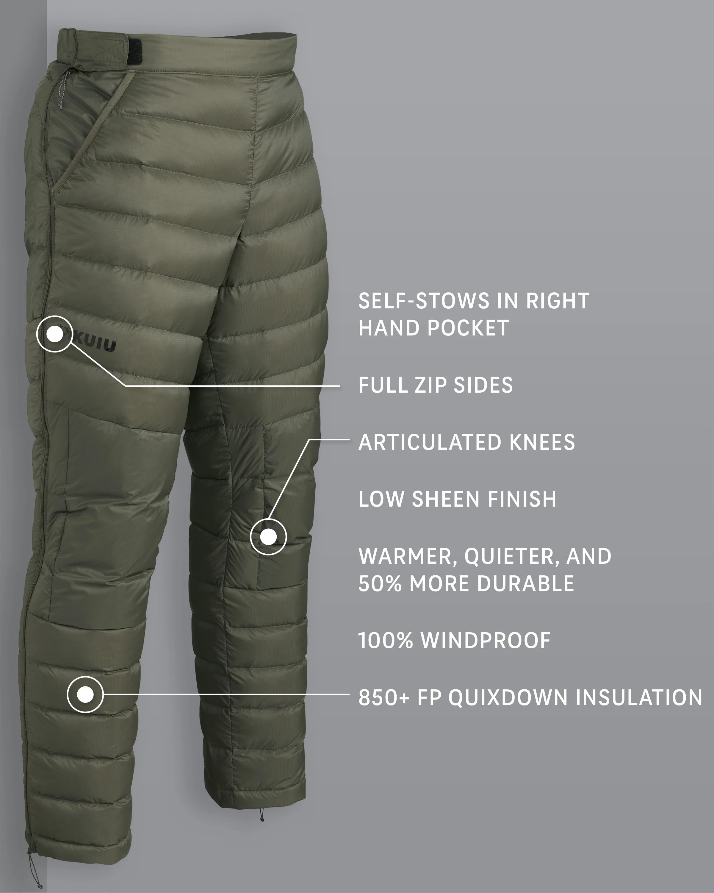 Alternative view of Super Down LT Pant | Ash