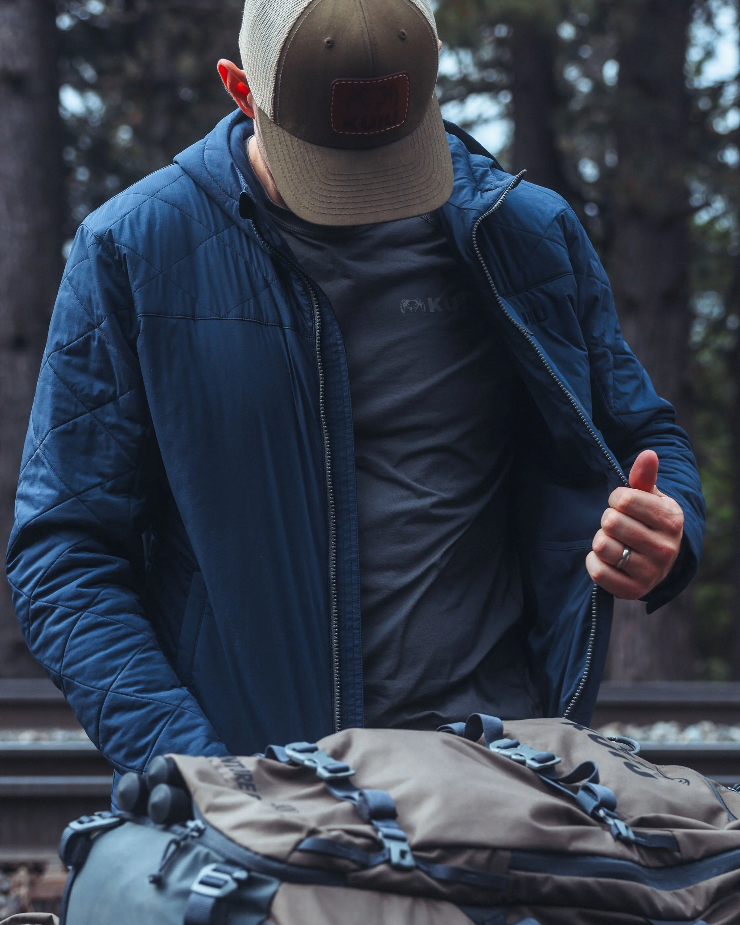 Outlet Granby Hooded Jacket | Steel Blue - Image 5