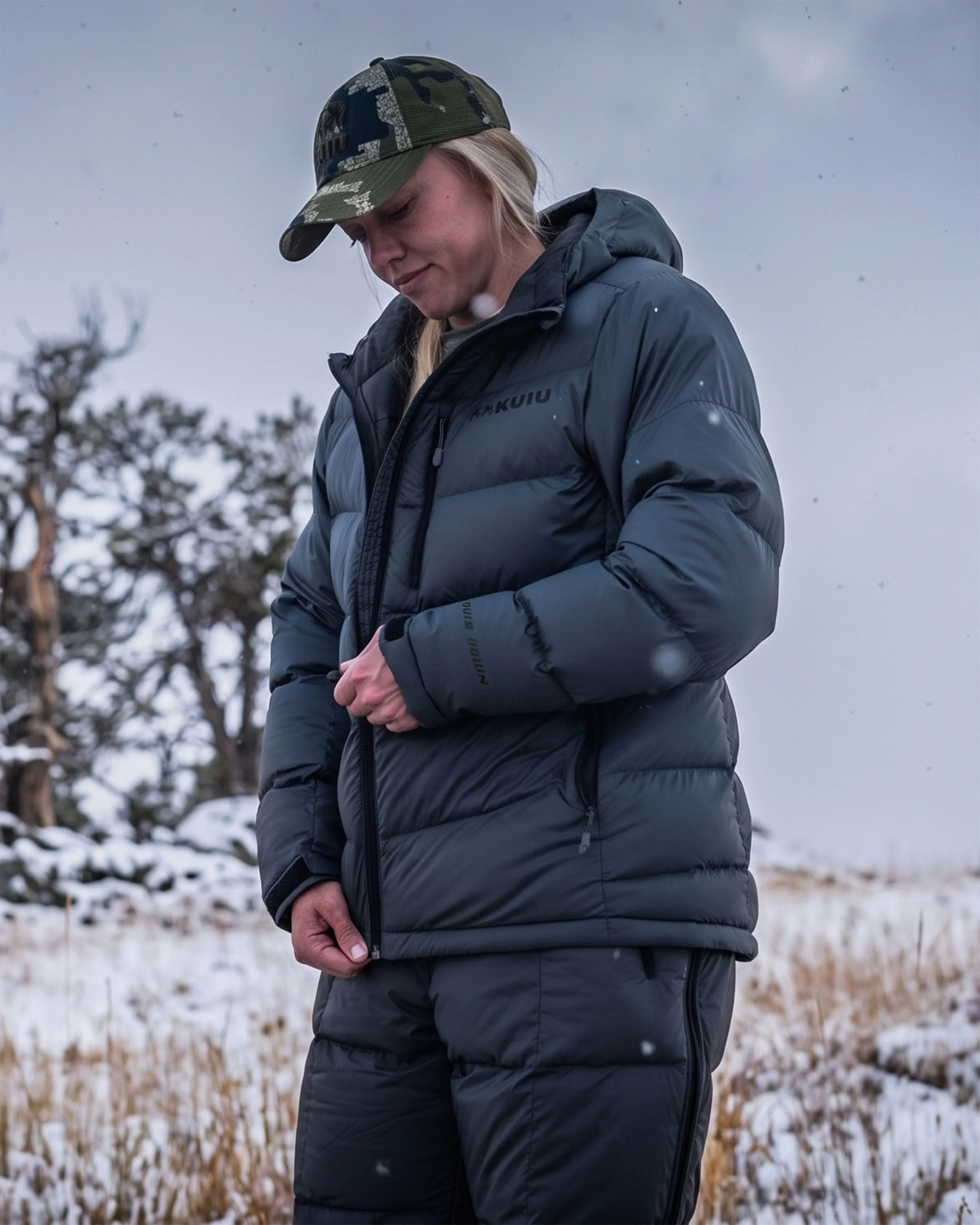 Women's Super Down PRO Hooded Jacket | Gunmetal - Image 5